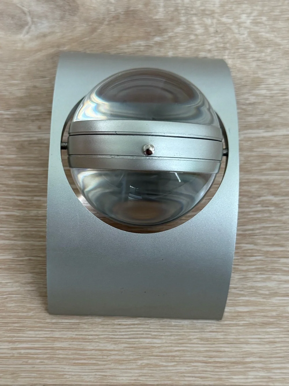 Howard Miller Glass Globe Rotating Desk Clock with Aluminum Color Base
